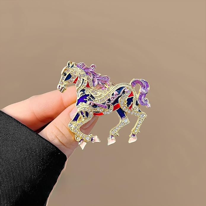 2026 New Year Of Horse Pin Brooch, Good Luck Chinese Zodiacs Horse Pins For Fashion Accessories Animal Lucky Charm Statue Feng Shui Gifts Jewelry For Women Men