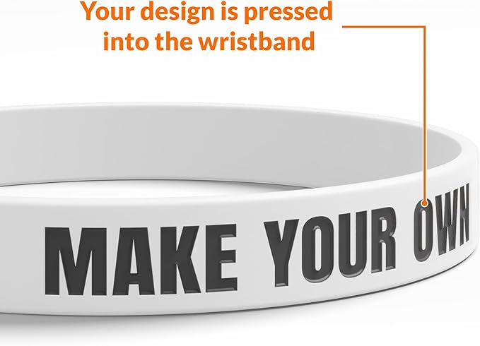 Custom Wristbands For Events, Fundraisers & Promotions | Add Text, Icons, & Logos | Bulk Rubber Bracelets | Classic 1/2” | 100% Silicone