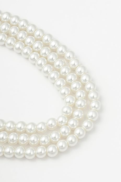 BABEYOND Round Imitation Pearl Necklace Vintage Multi Strands Necklace 20s Flapper Necklace for Party