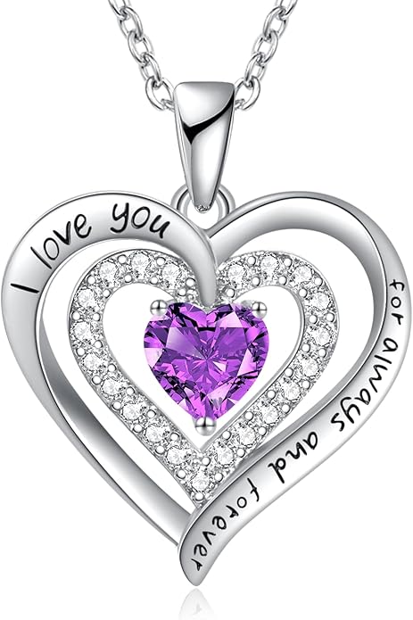 REDBEE Necklaces for Women Birthstone Heart Necklace Jewelry for Wife Girlfriend Woman Necklace