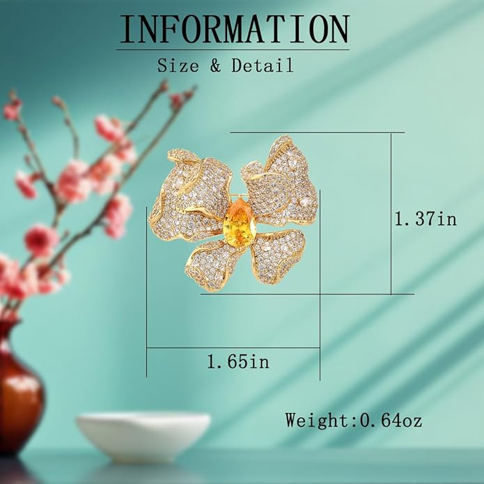 Animal Brooch for Women Girls 18k Gold Plated Animal Brooch Pin Rhinestone Animal Brooch Lapel Pin Jewelry Thanksgiving Day Birthday Wedding Gifts for Mom Wife