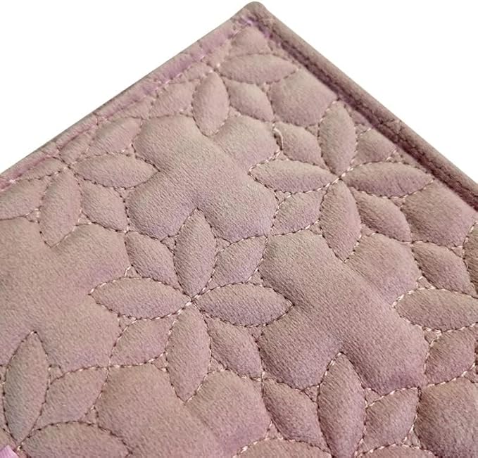 SCIKHEFT Portable Jewelry Roll Untangled Secure Necklace Travel Storage Bag Displays Holder 16 Chain (Embroidery Pink Velvet)