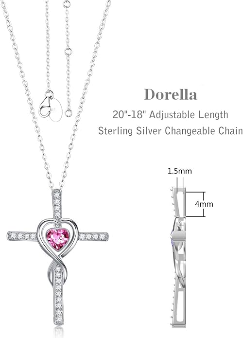 Dorella Love Infinity Christmas Jewelry for Women Birthday Gifts Wife Mom December January Birthstones Blue Topaz Garnet and More Stones Jewelry 925 Sterling Silver