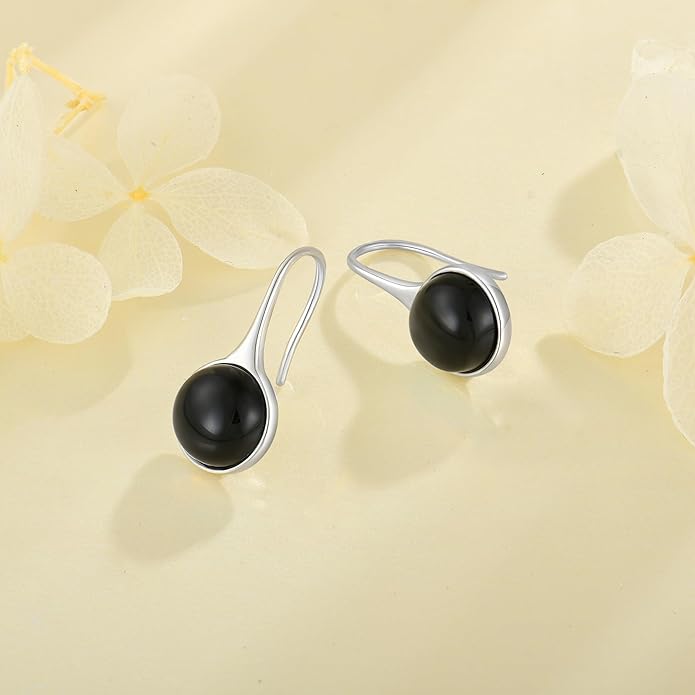 Opal Earrings 925 Sterling Silver Hook Drop Teardrop Gemstone Earrings October Birthstone Dangle Earrings Jewelry Gift for Women