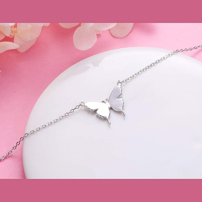 Anklet for Women S925 Sterling Silver Adjustable Foot Evil Eye Starfish Heart Bead Butterfly Celtic Knot Cross Multilayer Layered Ankle Bracelet Jewelry