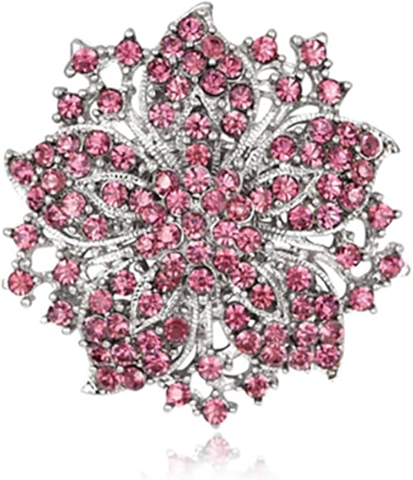 Rhinestone Bauhinia Flower Brooch Pin - Elegant Clothing Accessory for Women - Big Crystal Flower Brooch for Christmas, Halloween, Birthday, Party, Wedding Costume Jewelry