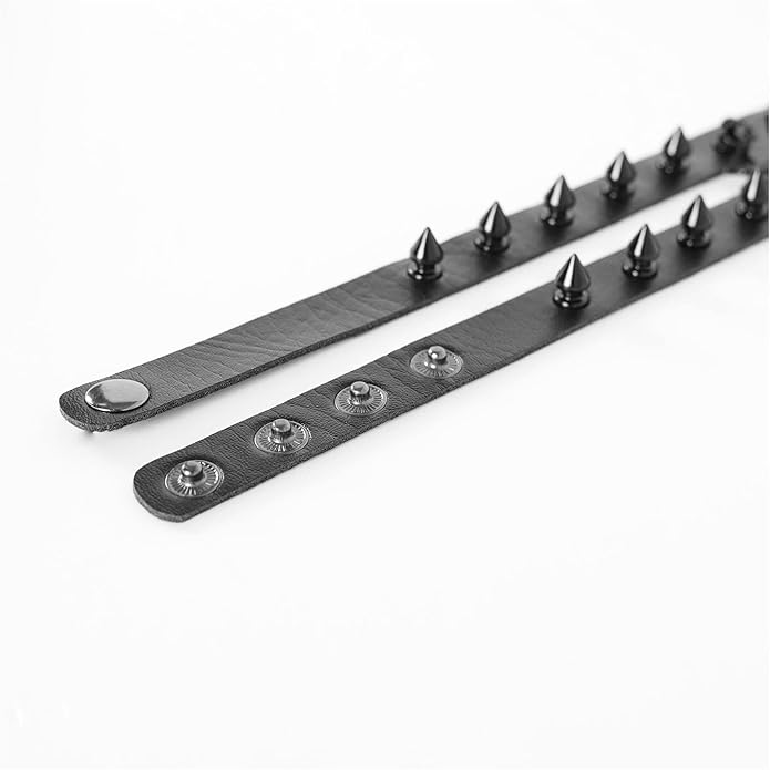 MILAKOO Punk Black Choker Gothic Spiked Rivets for Women Men with Charm Pendant Leather Necklace
