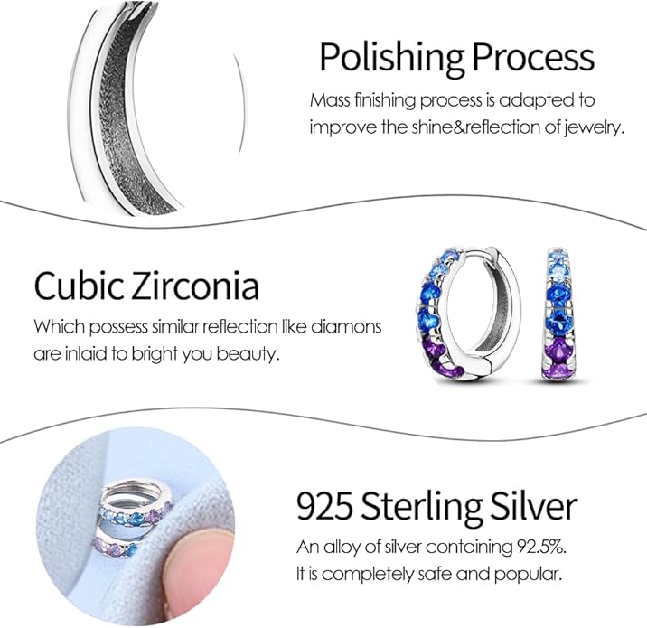 925 Sterling Silver Women Earrings, Sparkling Star and Moon Earrings, Various Hypoallergenic Earrings, Best Gift for Women