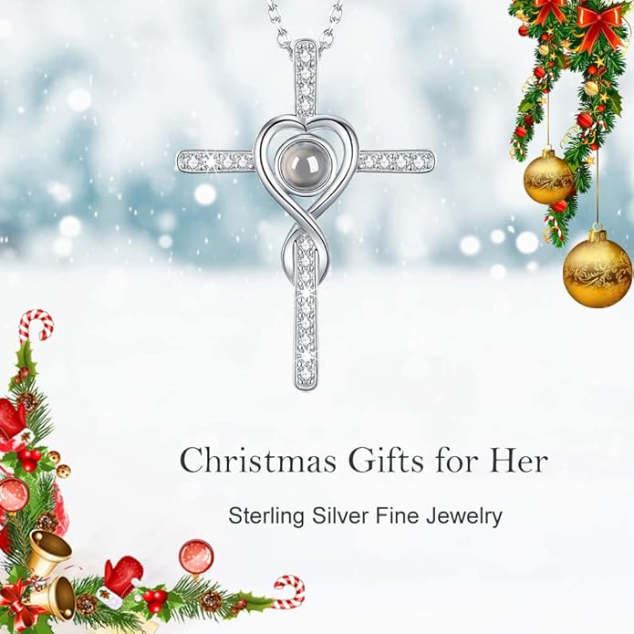 Dorella Love Infinity Christmas Jewelry for Women Birthday Gifts Wife Mom December January Birthstones Blue Topaz Garnet and More Stones Jewelry 925 Sterling Silver