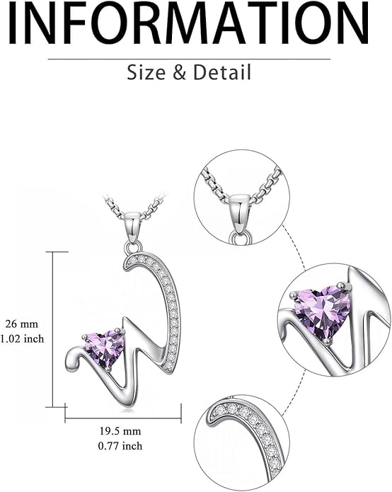 Christmas Gifts for Women Alphabet A to Z Initial Birthstone Pendant Necklaces for Women - 18k White Gold Plated Personalized Name Jewelry Valentine Mothers Day Birthday Gifts for Women Her Girlfriend