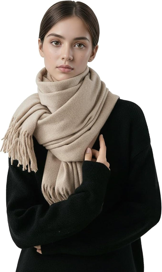 FLEESOFT Winter Wool Scarf Shawl -Thick Oversized Pashmina Shawl Wrap,Soft Warm Winter Scarves,Travel Blanket Scarf for Women