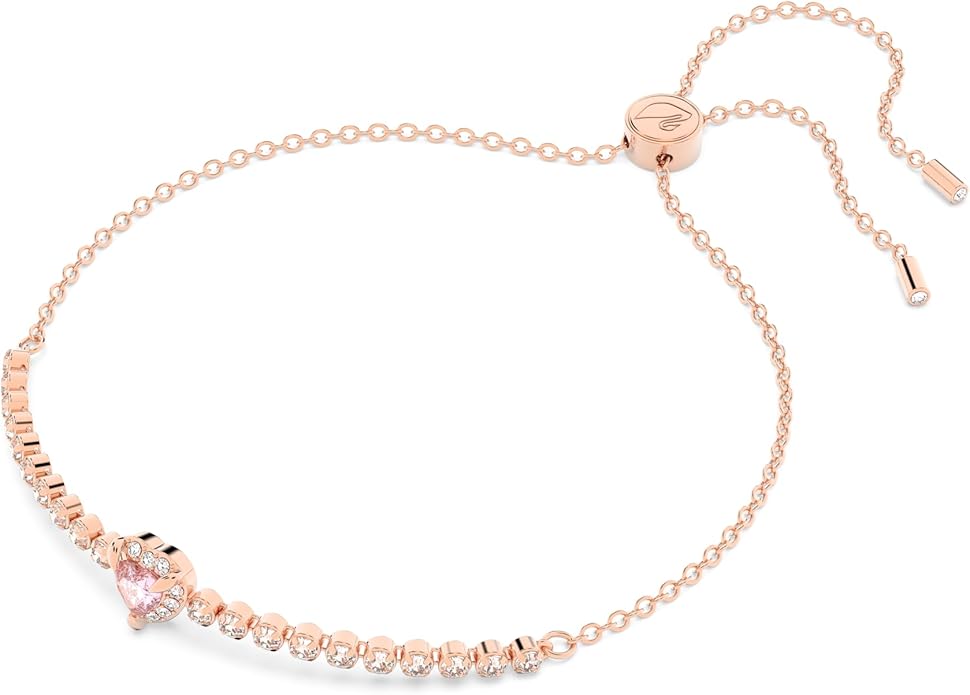 Swarovski One bracelet, Heart, Pink, Rose gold-tone finish
