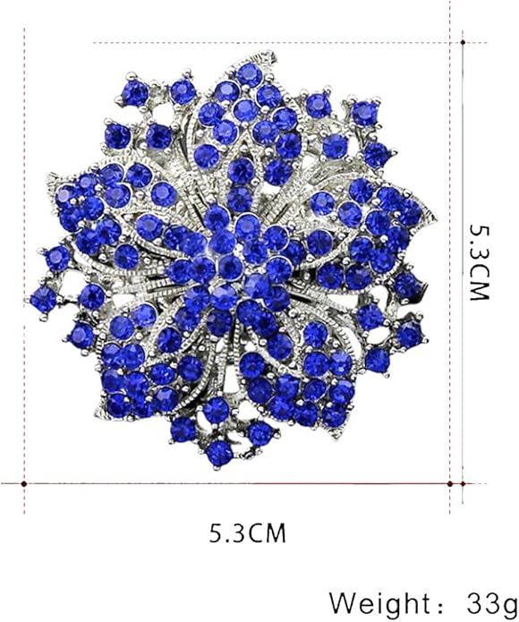Rhinestone Bauhinia Flower Brooch Pin - Elegant Clothing Accessory for Women - Big Crystal Flower Brooch for Christmas, Halloween, Birthday, Party, Wedding Costume Jewelry