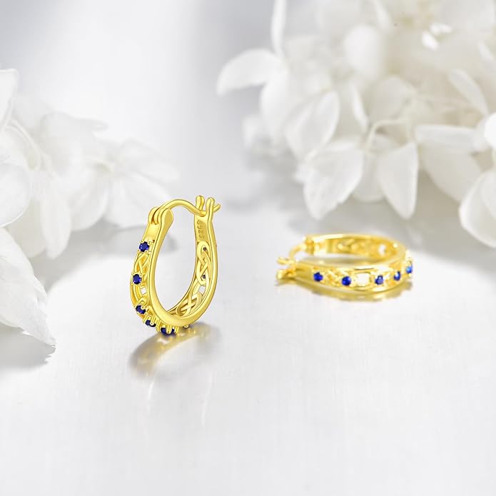 Sterling Silver Hoop Earrings Small Hoop Sun/Leaf/Triangle Huggie Earrings for Women Hypoallergenic