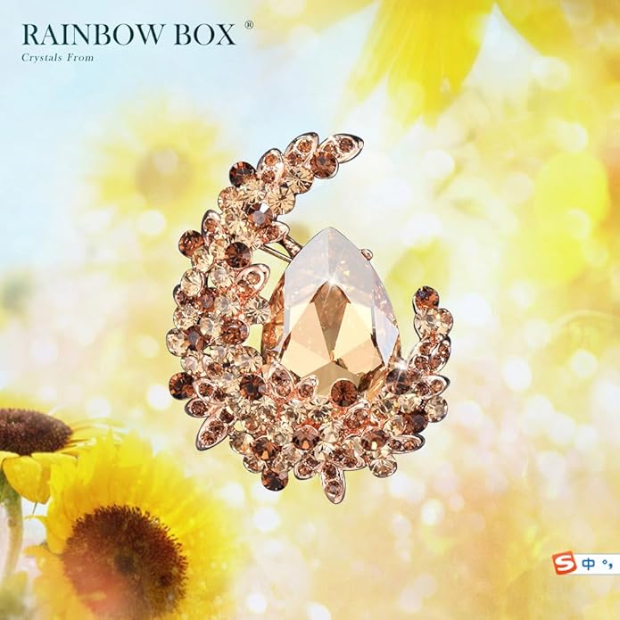 Brooches for Women, Fashion Rhinestone with Crystal Jewelry Women's Brooches & Pins Christmas Gift