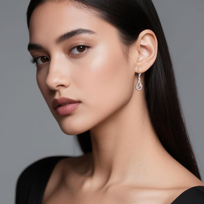 JUSTKIDSTOY Witches Knot Earrings for Women 925 Sterling Silver Nudo De Bruja Dangle Leverback Earrings Celtic Jewelry Halloween Birthday Gift