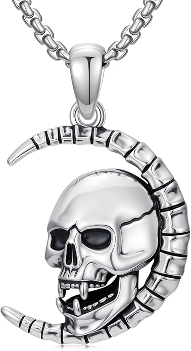 KoyeKei Sterling Silver Halloween Necklace Gothic Jewelry Gifts for Women Men