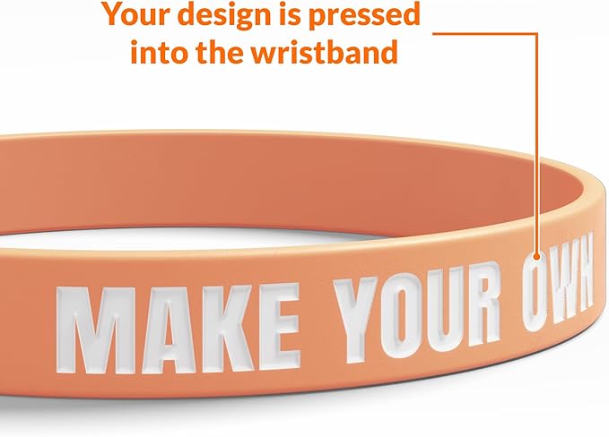 Custom Wristbands For Events, Fundraisers & Promotions | Add Text, Icons, & Logos | Bulk Rubber Bracelets | Classic 1/2” | 100% Silicone