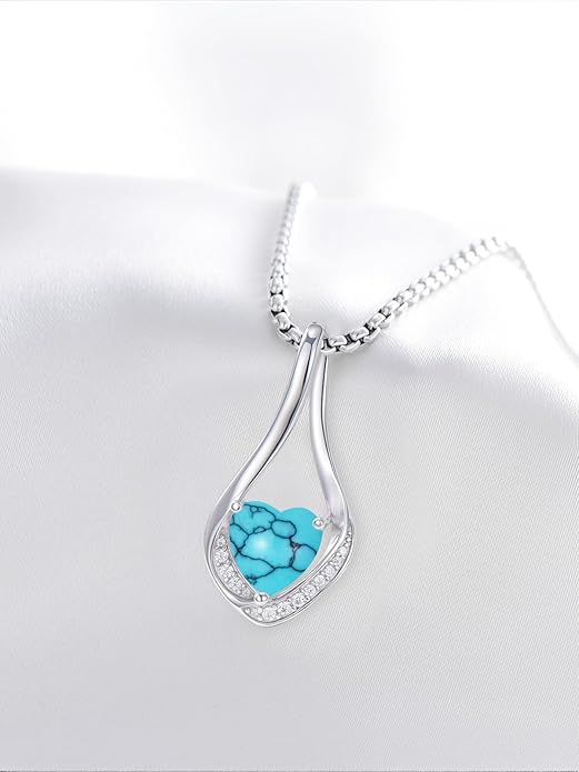 Birthstone Necklaces for Women,18k Yellow/White Gold Plated Forever Love Heart Infinity Pendant Necklace Anniversary Jewelry Christmas Birthday Gifts for Women Her Wife Girlfriend