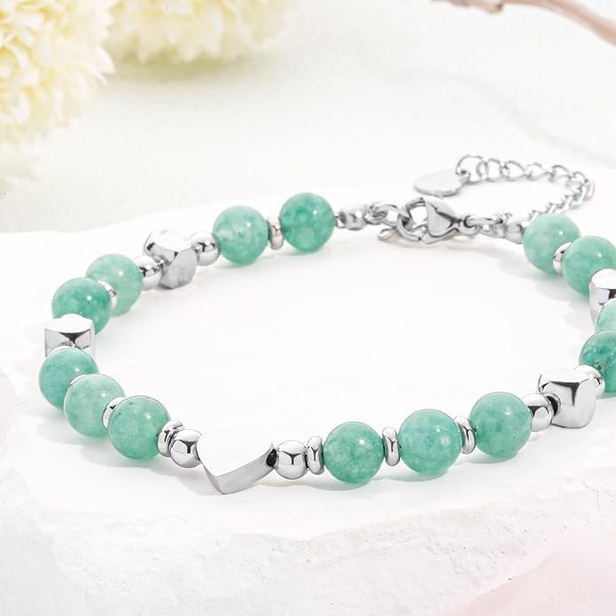 Desimtion Healing Natural Stone Bracelets for Women Girls, Sometimes You Forget You're Awesome -Christmas Gifts for Women Teen Girls, Best Friend Birthday Gifts for Women Friendship Bracelets