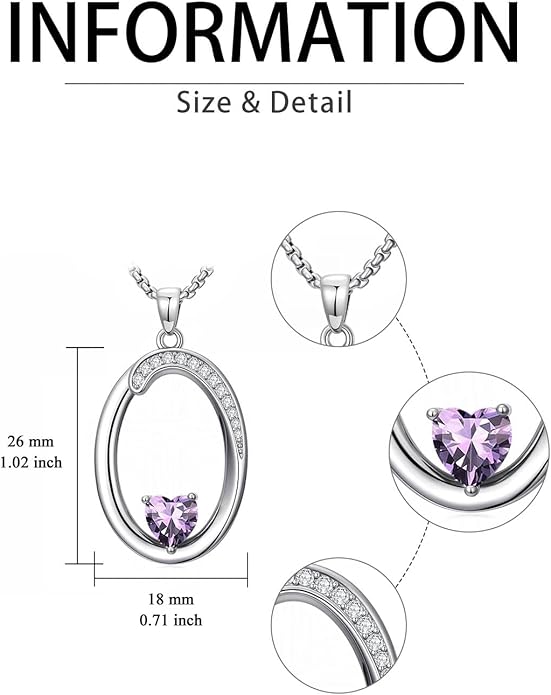 Christmas Gifts for Women Alphabet A to Z Initial Birthstone Pendant Necklaces for Women - 18k White Gold Plated Personalized Name Jewelry Valentine Mothers Day Birthday Gifts for Women Her Girlfriend