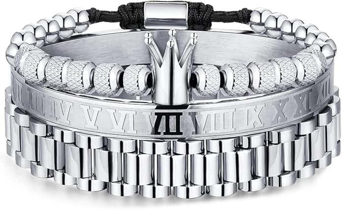 WFYOU 3PCS Stainless Steel Bracelets for Men Gold Roman Numeral Bangle Bracelet Twisted Cable Bracelet Adjustable Cuff Bracelet Mens Luxury Jewelry Bracelets Gifts