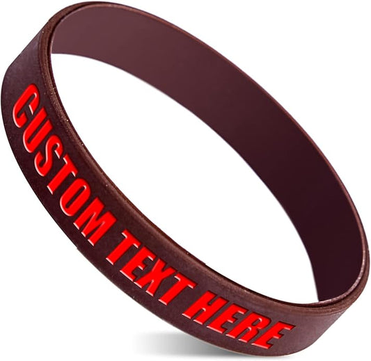 50 Custom Rubber Bracelets Personalized Silicone Wristbands Customized Bulk for Events, Support, Wedding, Awareness, Motivation Customizable