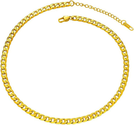 PROSTEEL 316L Stainless Steel Cuban Link Chain Necklaces for Men, Black/18K Gold Plated, Hypoallergenic Jewelry, 4mm-13mm, 14"-30", Come with Box