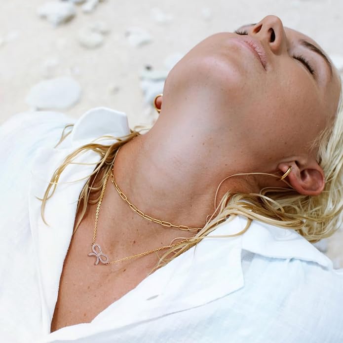 CANEVINKA 18K Gold Plate Coin Pendant Necklace for Women Dainty Compass Sunflower Necklaces Personalized Chain Layered Jewelry