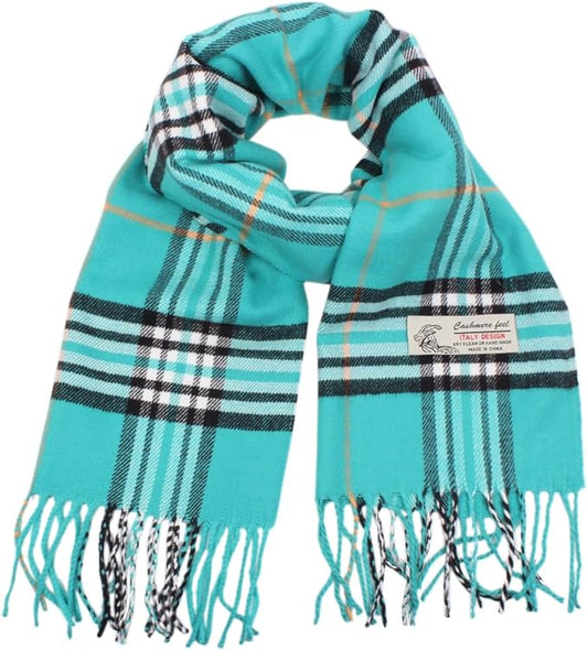 TZ Promise Tartan Plaid Cashmere Feel Classic Soft Luxurious Winter Scarf For Men Women