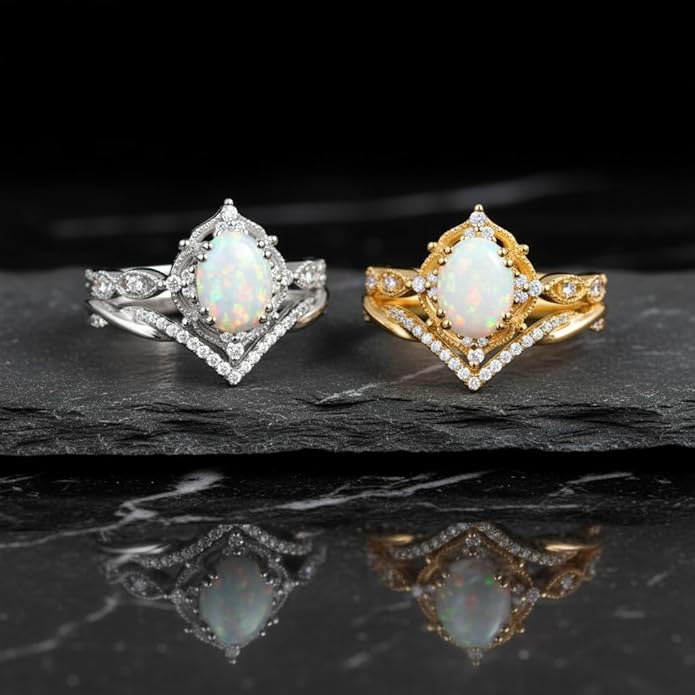Oval Cut Vintage Gemstone Engagement Rings set for Women S925 Sterling Silver/10K/14K/18K Gold Birthstone Promise Anniversary Bridal Set Ring for her