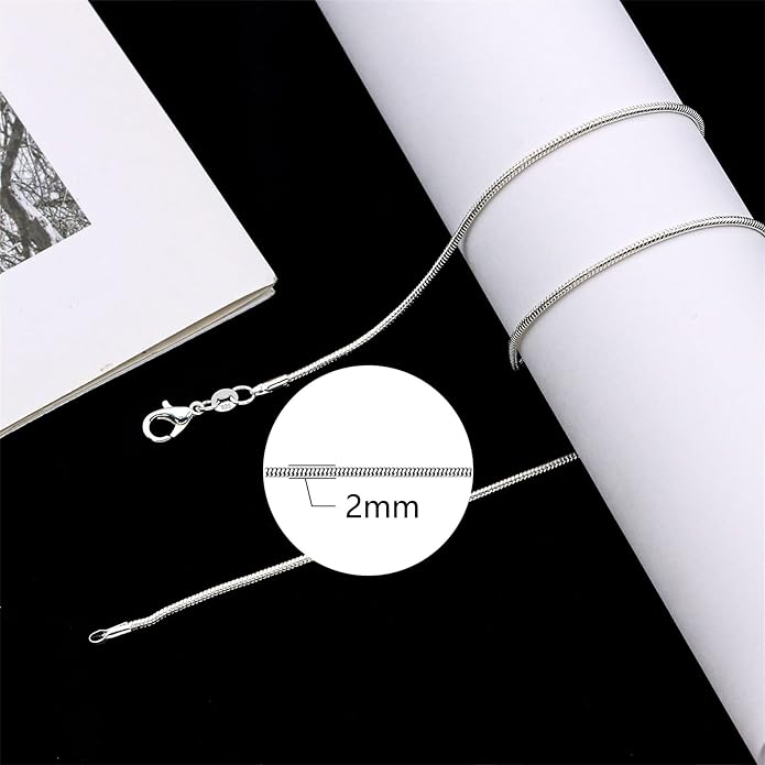 925 Sterling Silver Chain Necklace for Women 16-24 Inch Silver Jewelry Gift