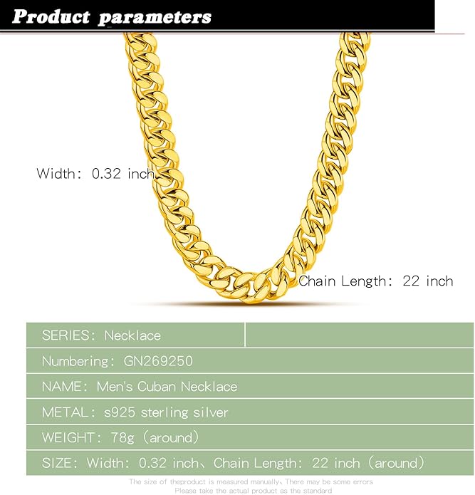 Dankadi Fashion 925 Sterling Silver Solid Miami Cuban Link Chain Necklace 8MM & 12MM- Curb Cuban Thick Big Link Choker For Men 20 "22" 24 "26" 28" Fine Jewelry