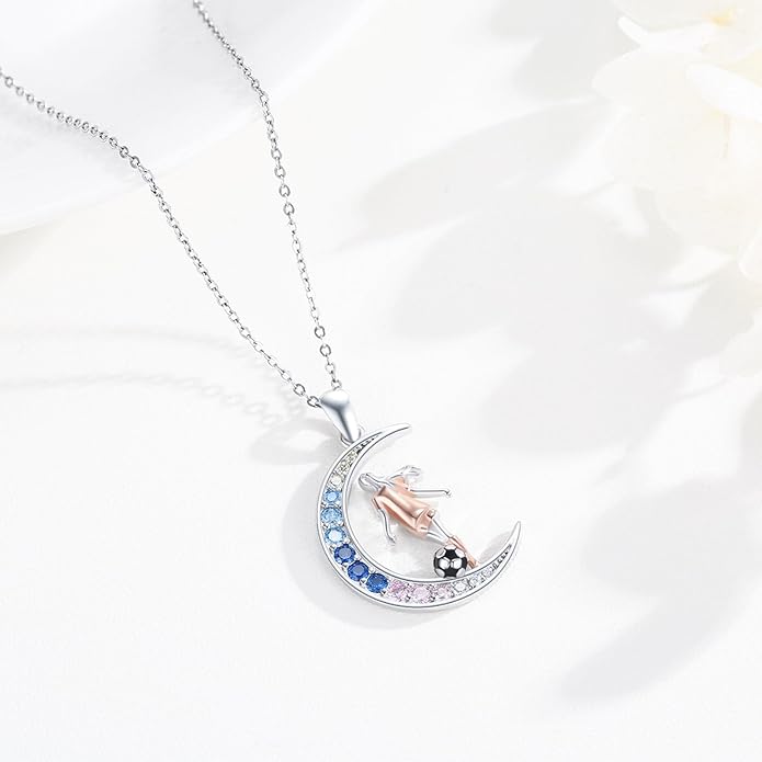 Soccer/Basketball/Gymnastics/Swimming/Ballet/Running/Golf/hockey Necklace 925 Sterling Silver Sport Jewelry Birthday Christmas Gifts for Women