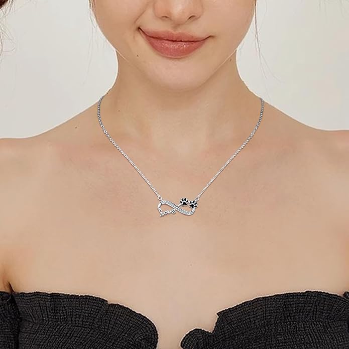 Dog Cat Necklace Pendant 925 Sterling Silver Pet Jewelry Gifts for Women