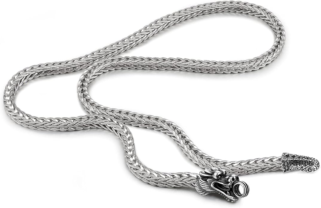 Dankadi Men 925 Sterling Silver Dragon Necklace Vintage 5MM 20 "22" 24 "26" Franco Link Curb Chain Choker Fashion Punk Gold Fine Jewelry Gift