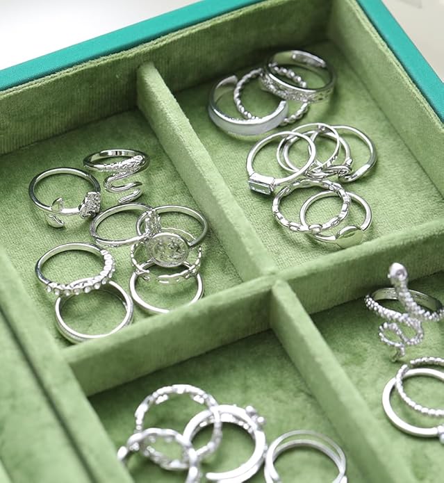 iF YOU 25 Pcs Gold Knuckle Ring Set for Women, Chunky Stackable Finger Midi Rings, Silver Simple Stacking Cute Rings Pack Trendy Stuff Jewelry Gift