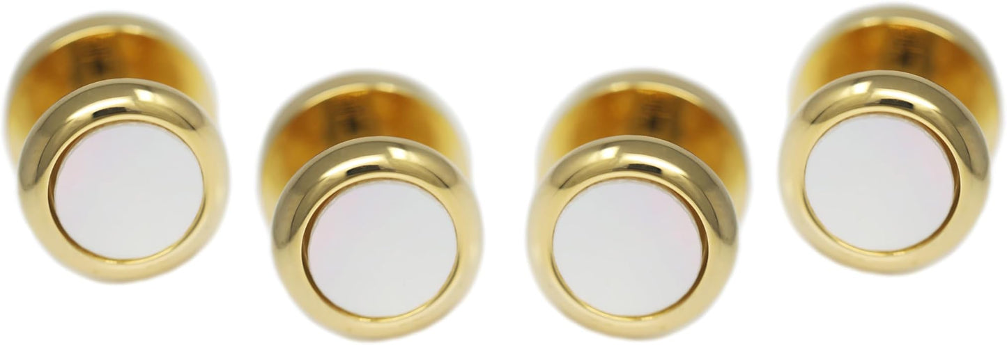 MENDEPOT Men Formal Wear Dress Shirt Cufflinks And Studs Set With Box Wedding Groom Groomsmen Gift