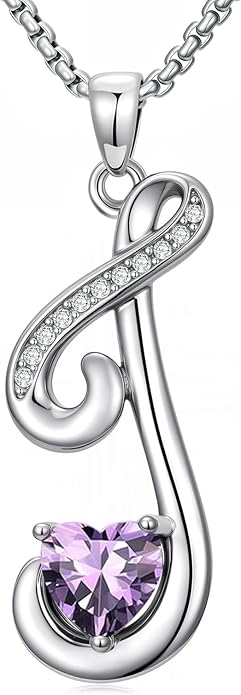 Christmas Gifts for Women Alphabet A to Z Initial Birthstone Pendant Necklaces for Women - 18k White Gold Plated Personalized Name Jewelry Valentine Mothers Day Birthday Gifts for Women Her Girlfriend