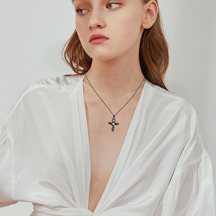 YEESIA Cross Necklace for Men Women 925 Sterling Silver Christian Pendant Religious Jewelry Gift for Men Women.