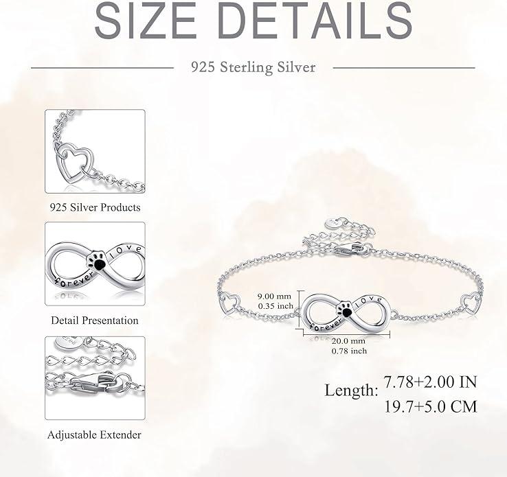 Mustard Seed Cross/Paw Print/Butterfly/Sunflower/Compass/Moss Agate Bracelet for Women 925 Sterling Silver Graduation Link Bracelet Jewelry for Women