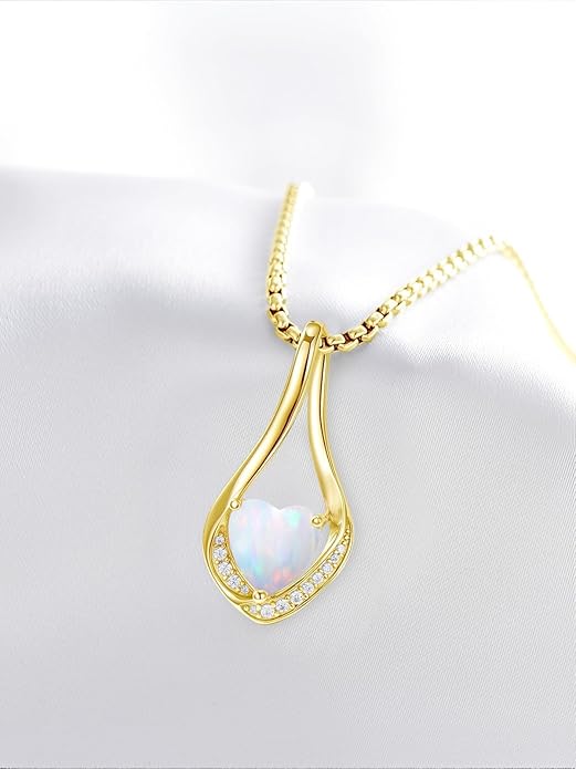 Birthstone Necklaces for Women,18k Yellow/White Gold Plated Forever Love Heart Infinity Pendant Necklace Anniversary Jewelry Christmas Birthday Gifts for Women Her Wife Girlfriend