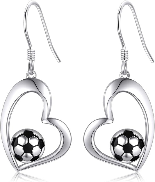 Pickleball/Tennis/Soccer/Volleyball/Golf/Hockey/Basketball Earrings for Women 925 Sterling Sliver Sports Ball Earrings Pickle Ball Dangle Earrings Pickleball Jewelry Gifts for Women Lover