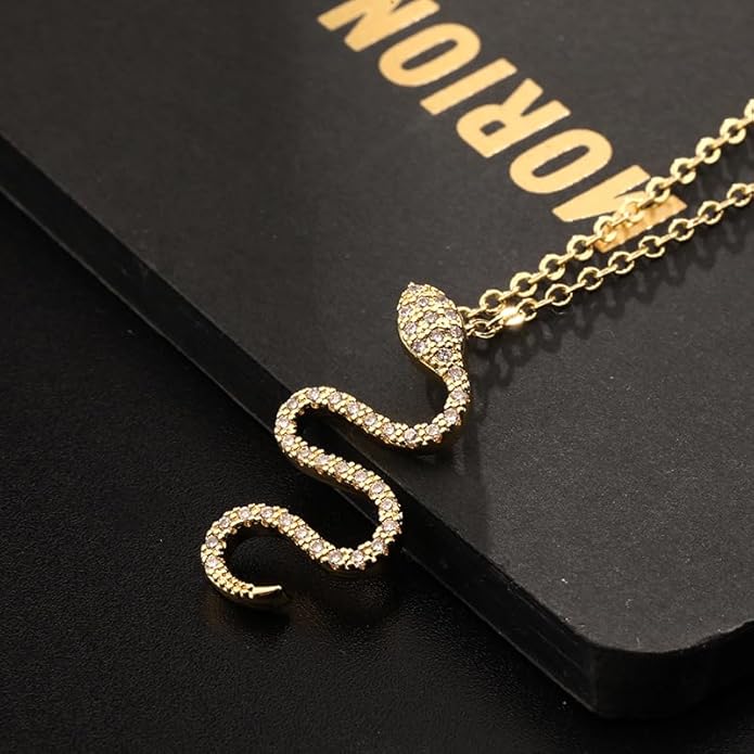 18k Gold Plated Necklace for Women Trendy Dainty Charm Evil eye Italian horn hummingbird starfish seashell bow elephant snake butterfly ladybug PendentMinimalist Delicate Jewelry for Women