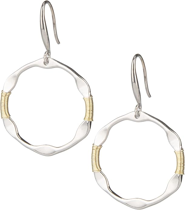 SPUNKYsoul Handmade Classy Gold and Silver Wire Wrapped Earrings for Women