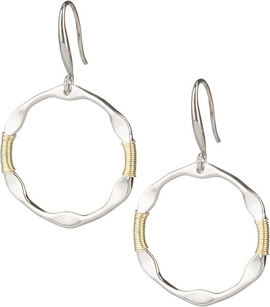 SPUNKYsoul Handmade Classy Gold and Silver Wire Wrapped Earrings for Women