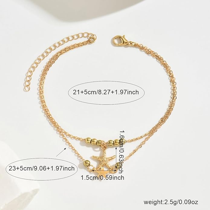 Ankle Bracelets for Women Waterproof Sparkly Anklets Tennis Rhinestone Anklets for Women Starfish Infinity Heart Cross Anklet Bracelet Beach Jewelry