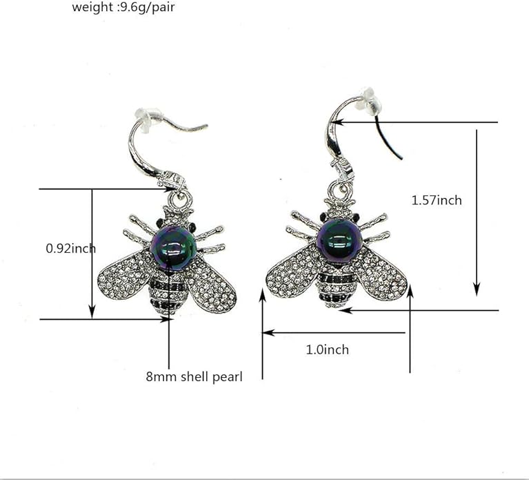 Honey Bee Brooches Crystal Insect Themed Bee Brooch Animal Fashion Shell Pearl Brooch Pin Gold Tone
