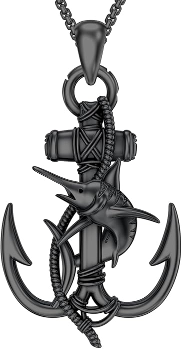 MEIDERBO Anchor Necklace for Men Women 925 Sterling Silver Earth/Swordfish/Trident/Compass Pendant Nautical Jewelry for Birthday Christmas