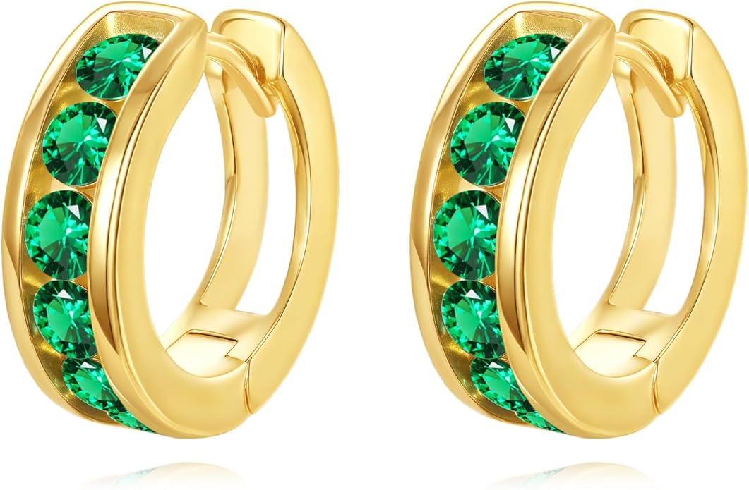 Sterling Silver Hoop Earrings Small Hoop Sun/Leaf/Triangle Huggie Earrings for Women Hypoallergenic